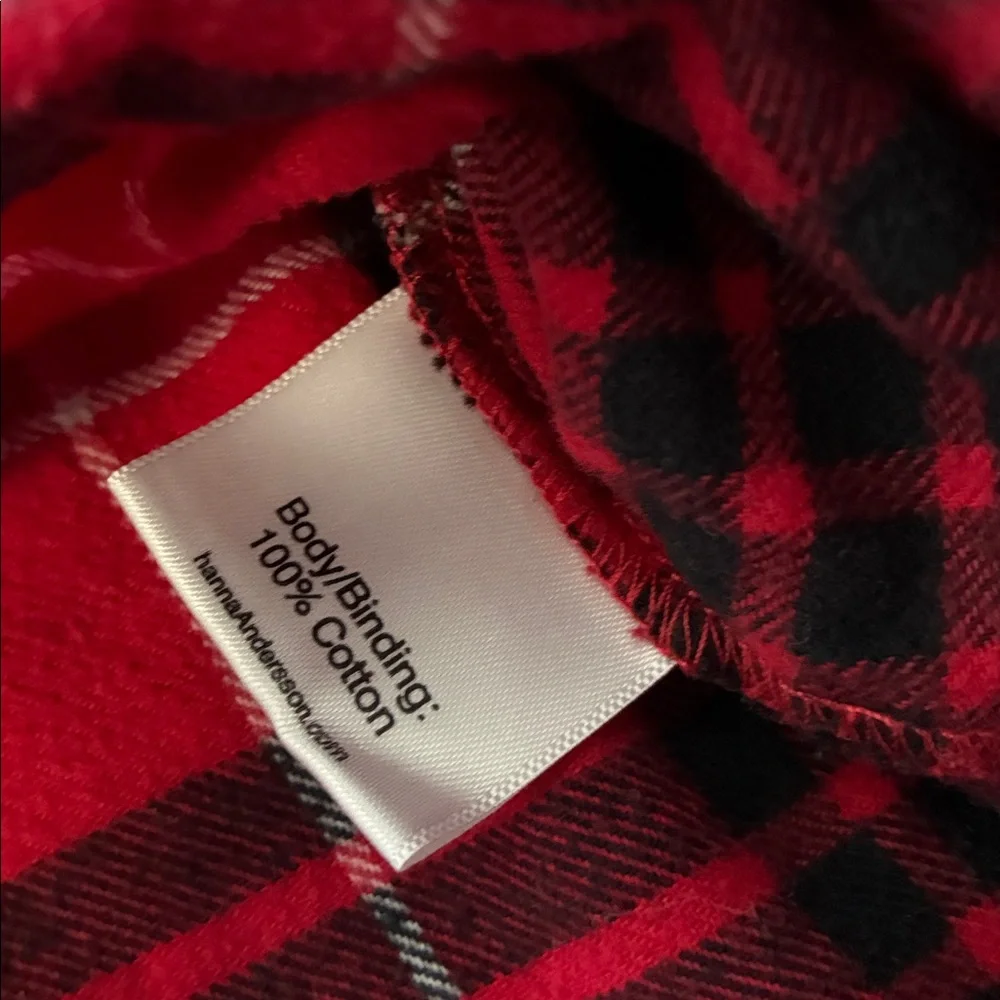 Hanna Andersson Girls 4T Red and Black Plaid Shirt